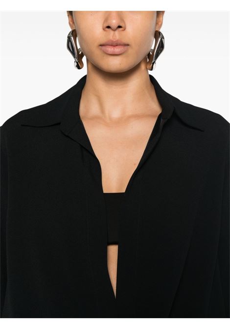 Black cedal wrap-design shirt Dries Van Noten - women DRIES VAN NOTEN | 2420107069067900